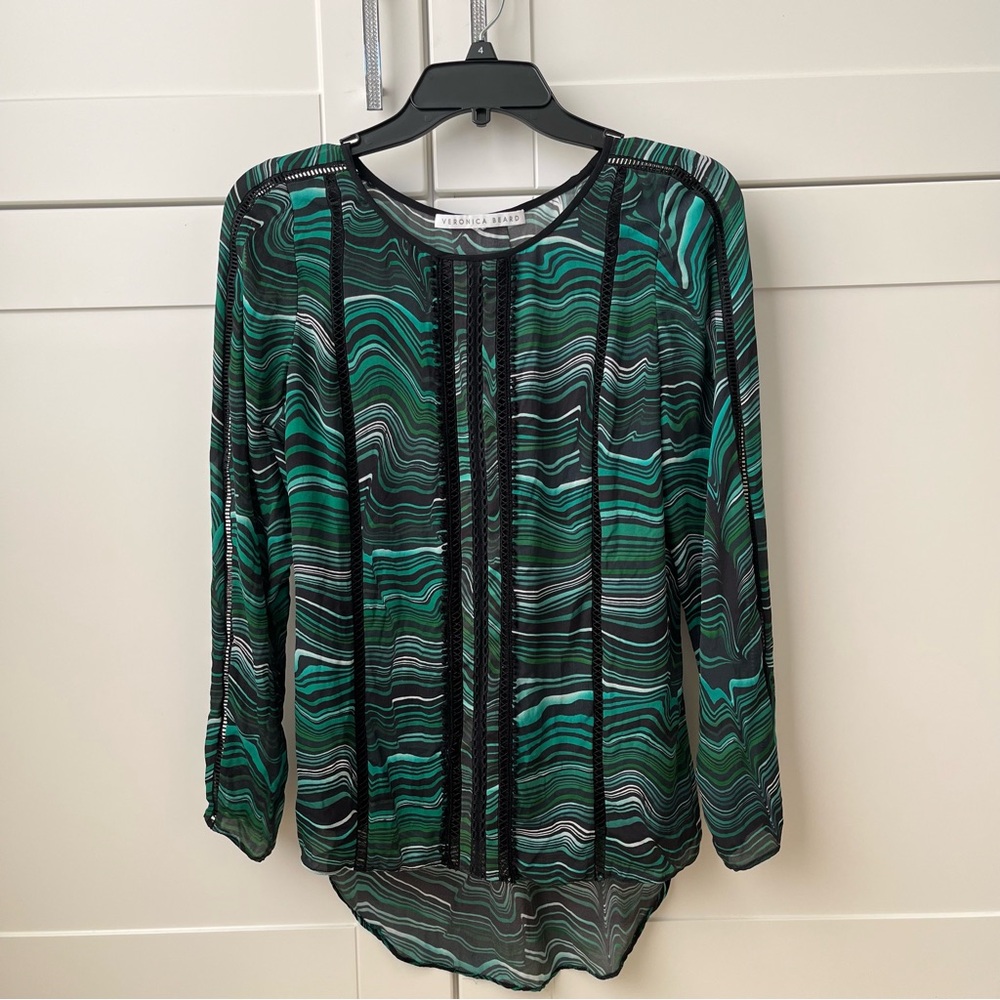 Veronica Beard Striped Patterned Top - image 1